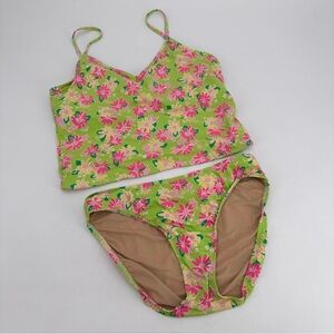 Vintage Lilly Pulitzer White Label Tankini Swimsuit Swim Size 14